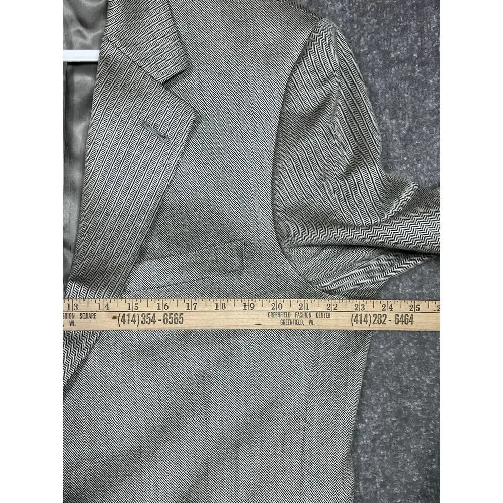 Jos A Bank Sport Coat Mens Sz 42 Gray Black‎ Herringbone Silk Camel Hair Pockets